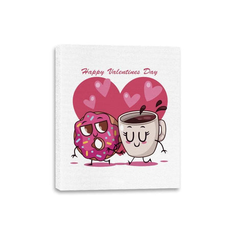 Donut and Coffee Love - Canvas Wraps Canvas Wraps RIPT Apparel 8x10 / White