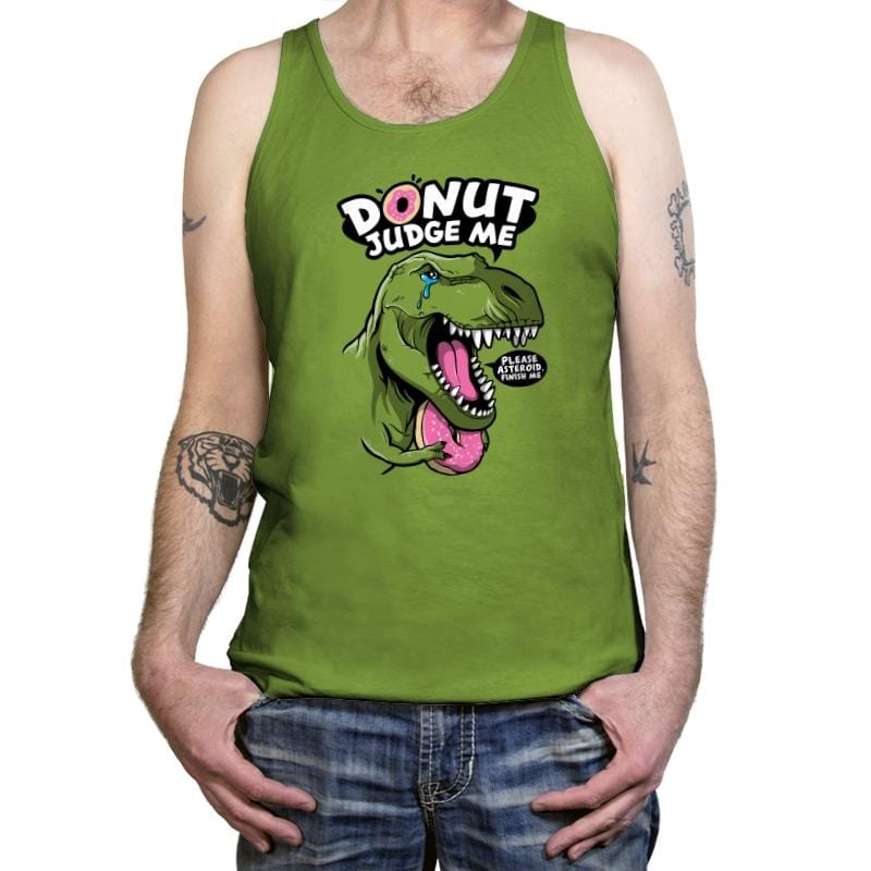 Donut Judge the T-Rex - Tanktop Tanktop RIPT Apparel X-Small / Leaf