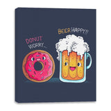 Donut Worry...Beer Happy!! - Canvas Wraps Canvas Wraps RIPT Apparel 16x20 / Navy