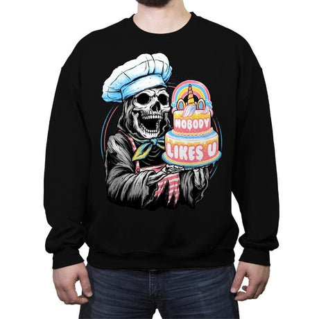 Doom Cake - Crew Neck Sweatshirt Crew Neck Sweatshirt RIPT Apparel Small / Black