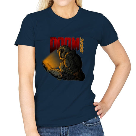 Doomscrolling - Womens T-Shirts RIPT Apparel Small / Navy