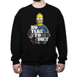 Double 0 D'OH: No Time To Diet - Crew Neck Sweatshirt Crew Neck Sweatshirt RIPT Apparel Small / Black