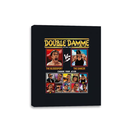 Double Damme - Retro Fighter Series - Canvas Wraps Canvas Wraps RIPT Apparel 8x10 / Black