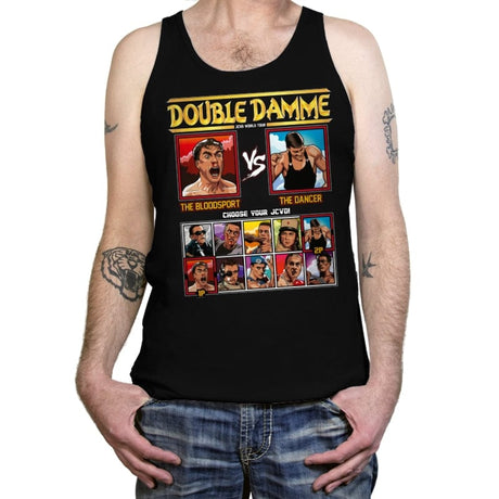 Double Damme - Retro Fighter Series - Tanktop Tanktop RIPT Apparel X-Small / Black