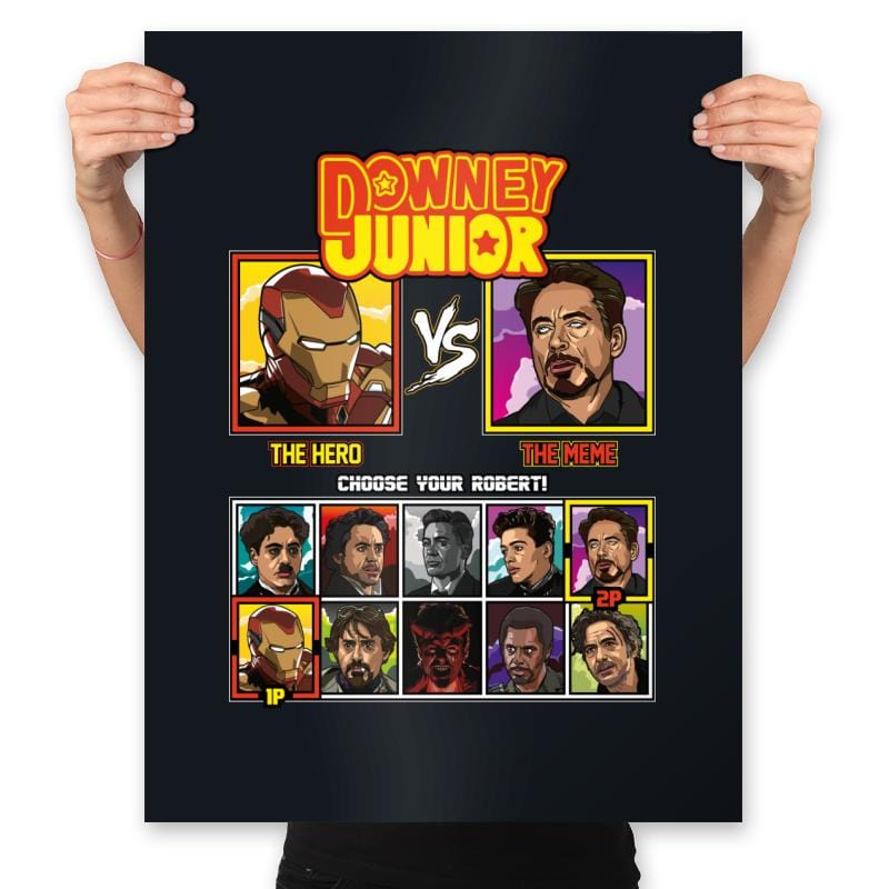 Downey Junior Fighter - Prints Posters RIPT Apparel 18x24 / Black