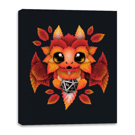 Dragon of Leaves - Canvas Wraps Canvas Wraps RIPT Apparel 16x20 / Black