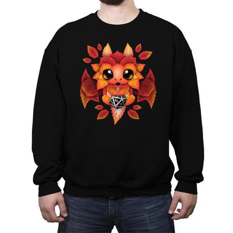 Dragon of Leaves - Crew Neck Sweatshirt Crew Neck Sweatshirt RIPT Apparel Small / Black