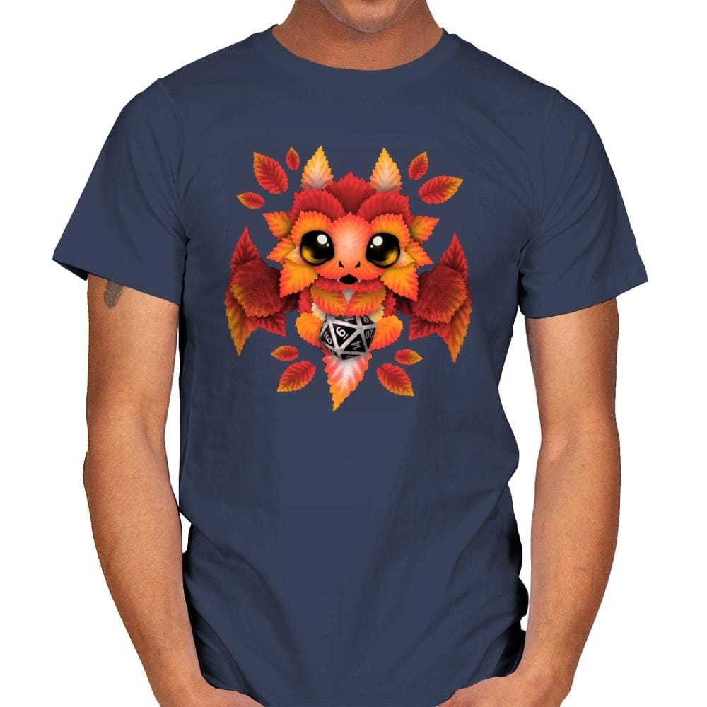 Dragon of Leaves - Mens T-Shirts RIPT Apparel Small / Navy