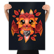 Dragon of Leaves - Prints Posters RIPT Apparel 18x24 / Black