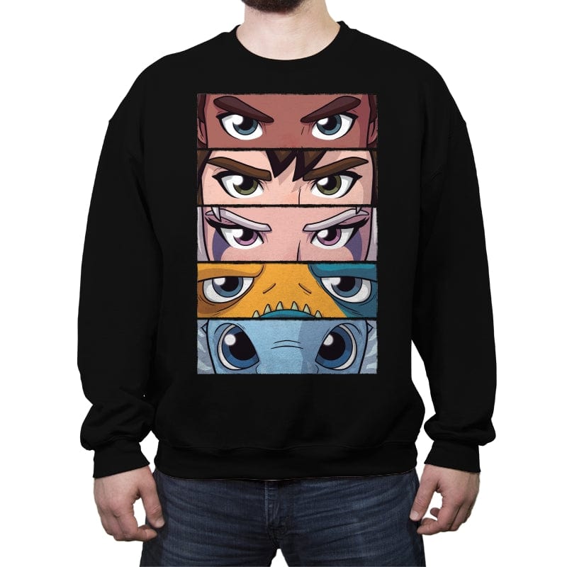 Dragon Prince Eyes - Crew Neck Sweatshirt Crew Neck Sweatshirt RIPT Apparel Small / Black