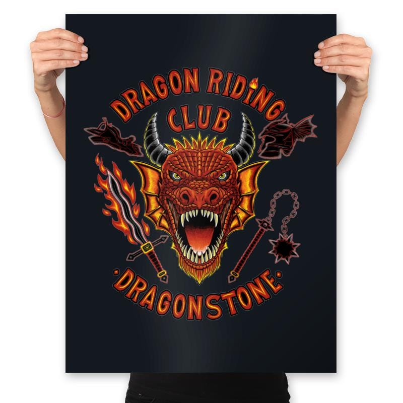 Dragon Riding Club - Prints Posters RIPT Apparel 18x24 / Black