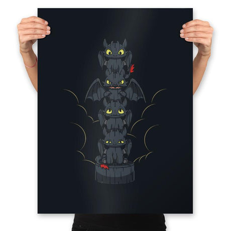 Dragon's Totem Moods - Prints Posters RIPT Apparel 18x24 / Black