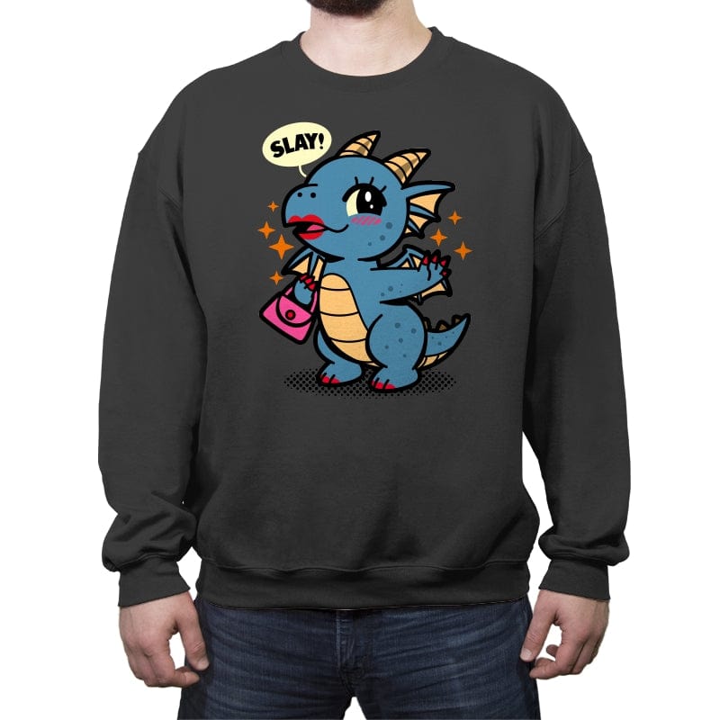 Dragon Slay - Crew Neck Sweatshirt Crew Neck Sweatshirt RIPT Apparel Small / Charcoal