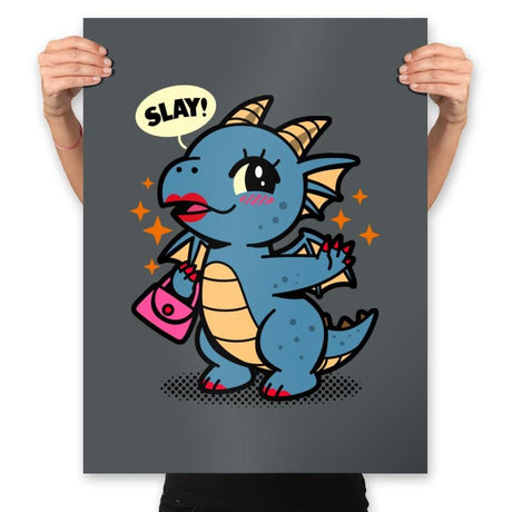 Dragon Slay - Prints Posters RIPT Apparel 18x24 / Charcoal