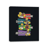 Drink Drink Drink Repeat - Canvas Wraps Canvas Wraps RIPT Apparel 11x14 / Black