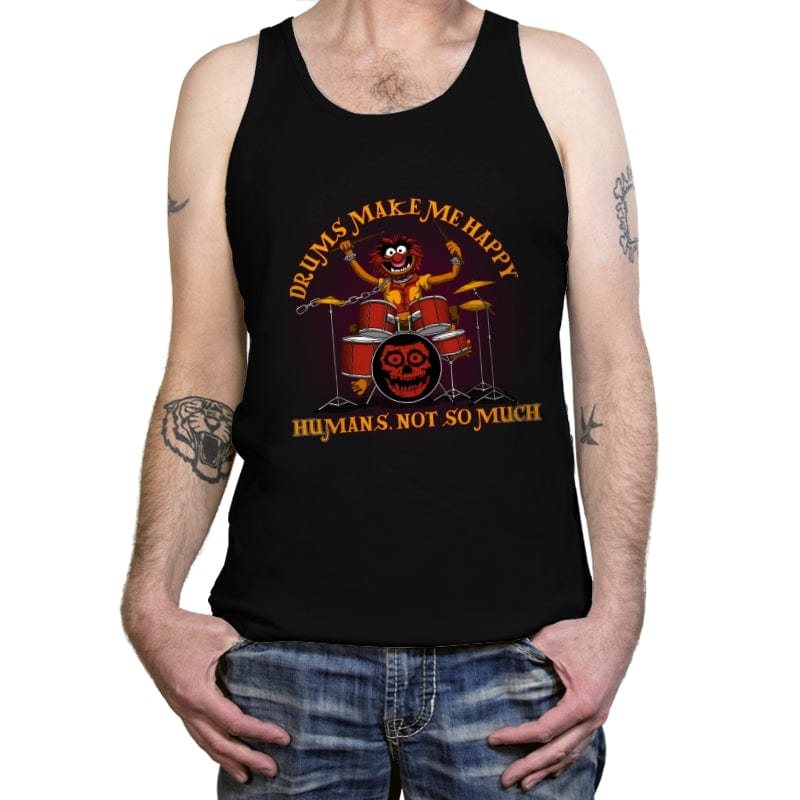 Drums Make Me Happy - Tanktop Tanktop RIPT Apparel X-Small / Black