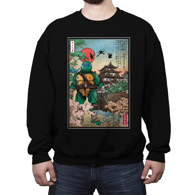 Dual Katana in Japan - Crew Neck Sweatshirt Crew Neck Sweatshirt RIPT Apparel Small / Black