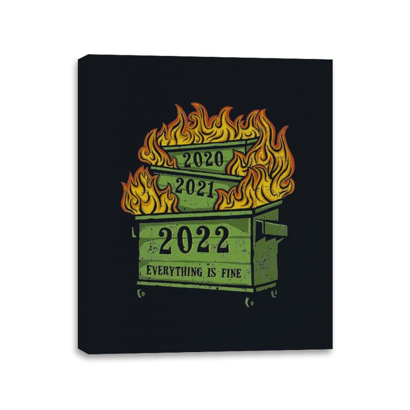 Dumpster Fire 2022 - Canvas Wraps Canvas Wraps RIPT Apparel 11x14 / Black