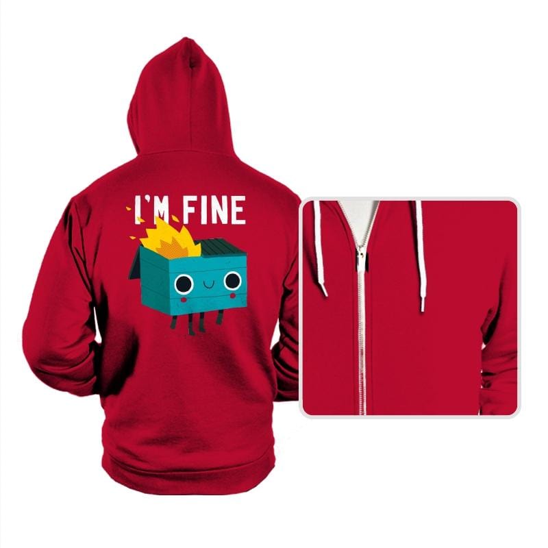 Dumpster Is Fine - Hoodies Hoodies RIPT Apparel Small / Red