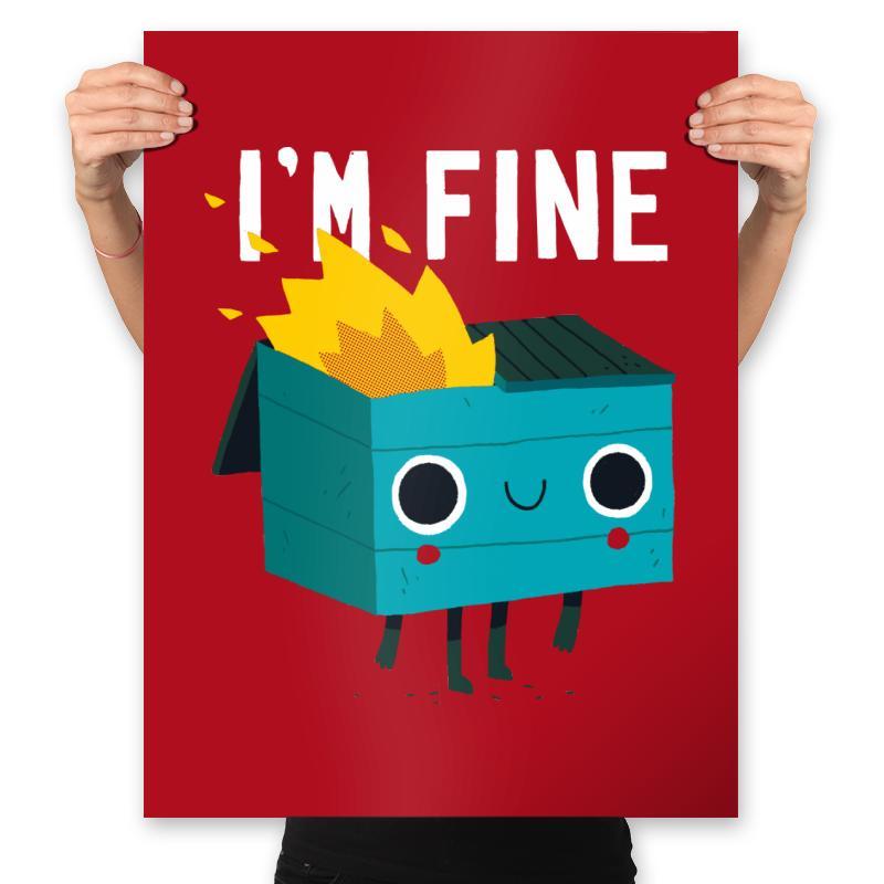 Dumpster Is Fine - Prints Posters RIPT Apparel 18x24 / Red