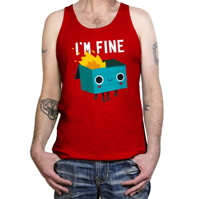 Dumpster Is Fine - Tanktop Tanktop RIPT Apparel X-Small / Red