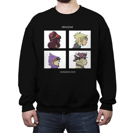 Dungeon Days - Crew Neck Sweatshirt Crew Neck Sweatshirt RIPT Apparel Small / Black