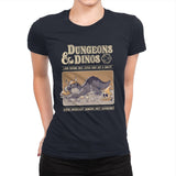 Dungeons and Dinos - Womens Premium T-Shirts RIPT Apparel Small / Midnight Navy