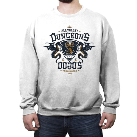 Dungeons and Dojos - Crew Neck Sweatshirt Crew Neck Sweatshirt RIPT Apparel Small / White