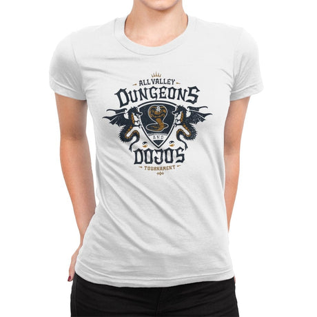 Dungeons and Dojos - Womens Premium T-Shirts RIPT Apparel Small / White