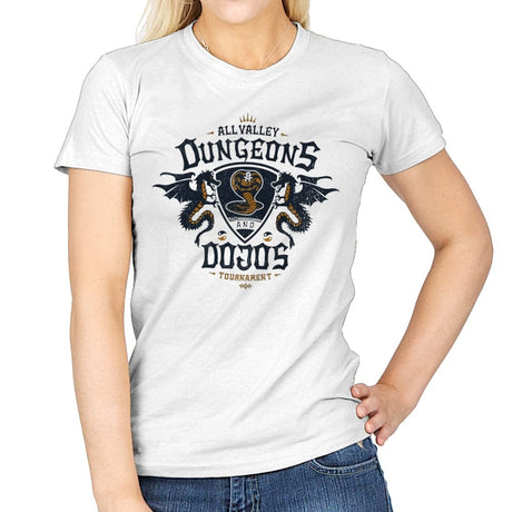 Dungeons and Dojos - Womens T-Shirts RIPT Apparel Small / White