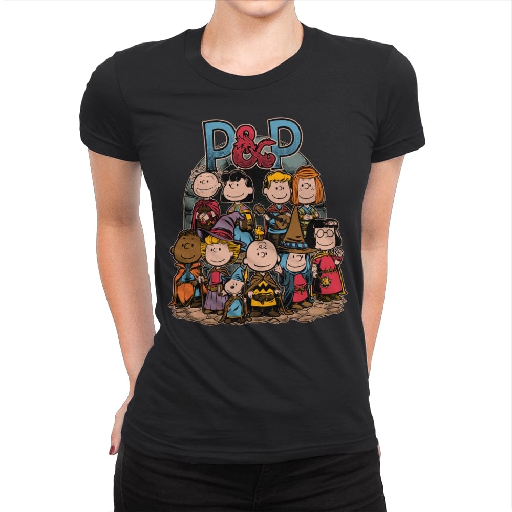 Dungeons and Peanuts - Womens Premium T-Shirts RIPT Apparel Small / Black