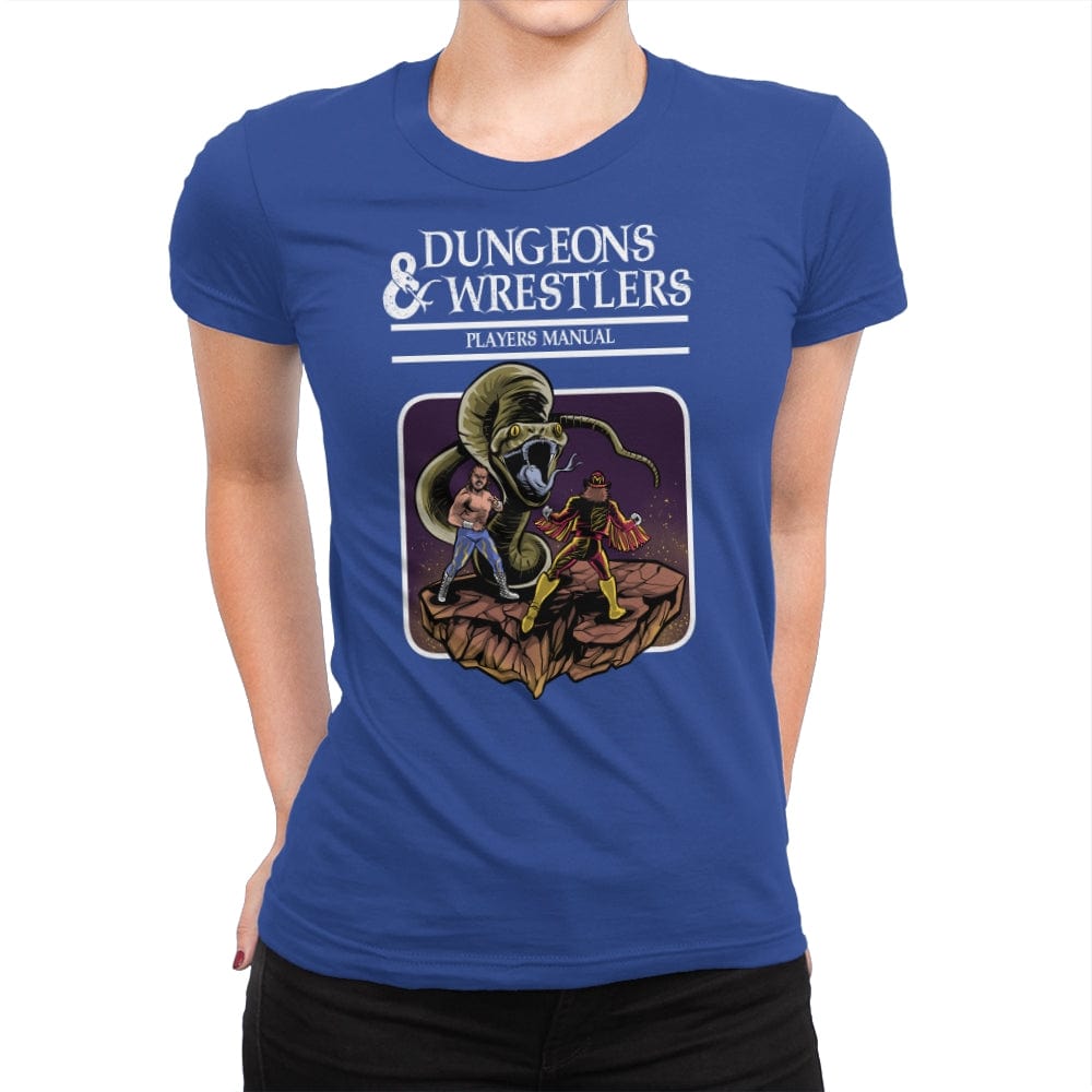 Dungeons and Wrestlers - Womens Premium T-Shirts RIPT Apparel Small / Royal