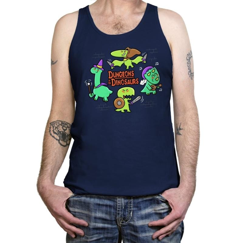 Dungeons & Dinosaurs - Tanktop Tanktop RIPT Apparel X-Small / Navy