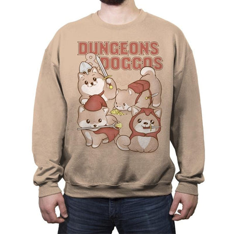 Dungeons & Doggos - Crew Neck Sweatshirt Crew Neck Sweatshirt RIPT Apparel Small / Natural