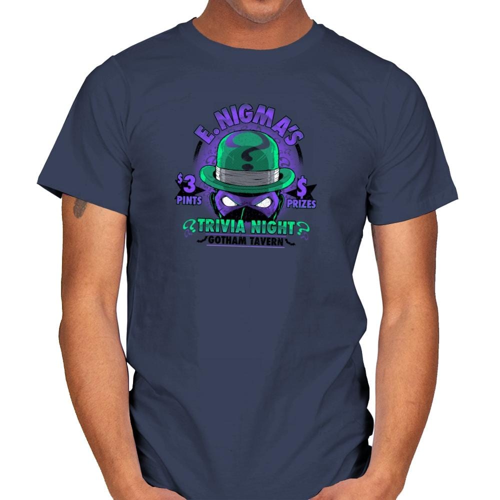 E. Nigma's Trivia Night Exclusive - Mens T-Shirts RIPT Apparel Small / Navy