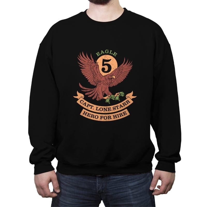 Eagle 5 - 80s scifi movie  - Crew Neck Sweatshirt Crew Neck Sweatshirt RIPT Apparel Small / Black