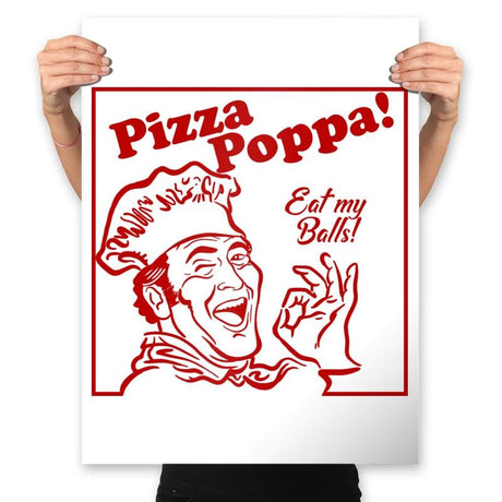 Eat my Pizza Balls - Prints Posters RIPT Apparel 18x24 / White