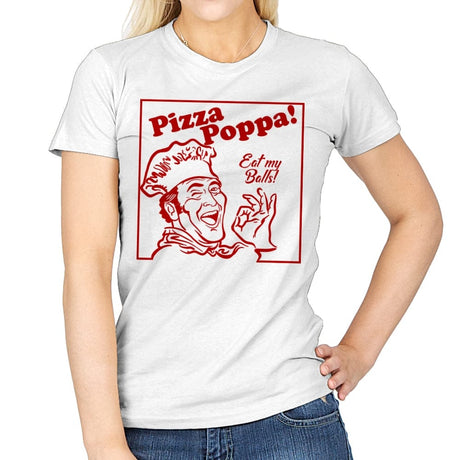 Eat my Pizza Balls - Womens T-Shirts RIPT Apparel Small / White