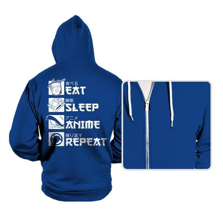 Eat, Sleep, Anime - Hoodies Hoodies RIPT Apparel Small / True Royal