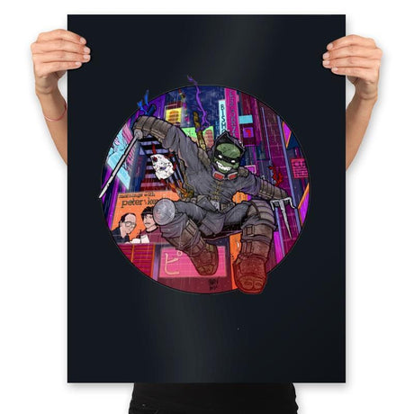 Elderly Mutant Ronin Turtle - Prints Posters RIPT Apparel 18x24 / Black