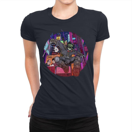 Elderly Mutant Ronin Turtle - Womens Premium T-Shirts RIPT Apparel Small / Midnight Navy