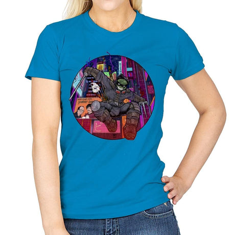 Elderly Mutant Ronin Turtle - Womens T-Shirts RIPT Apparel Small / Sapphire