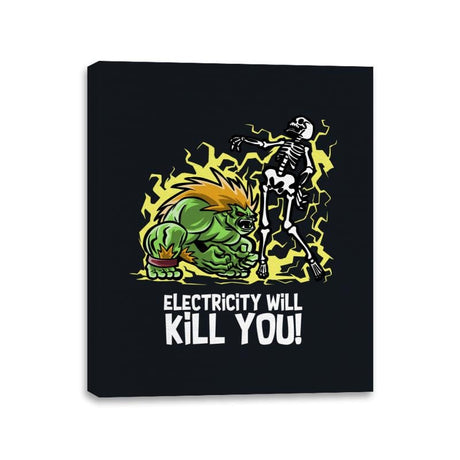 Electricity will Kill You - Canvas Wraps Canvas Wraps RIPT Apparel 11x14 / Black