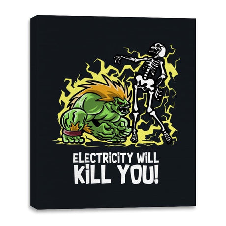 Electricity will Kill You - Canvas Wraps Canvas Wraps RIPT Apparel 16x20 / Black