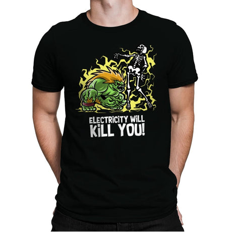 Electricity will Kill You - Mens Premium T-Shirts RIPT Apparel Small / Black