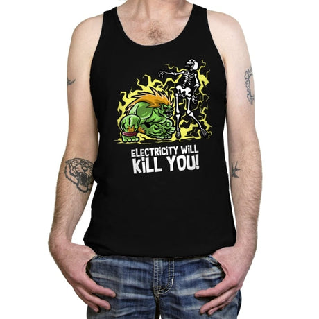 Electricity will Kill You - Tanktop Tanktop RIPT Apparel X-Small / Black