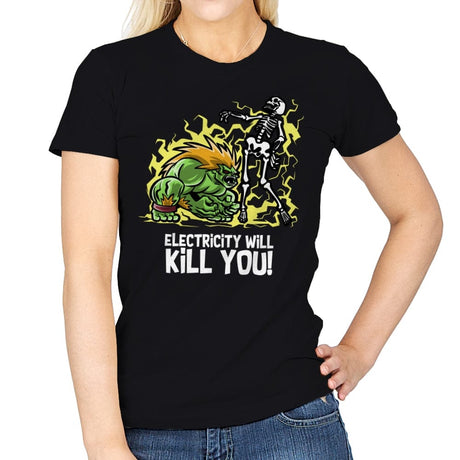 Electricity will Kill You - Womens T-Shirts RIPT Apparel Small / Black