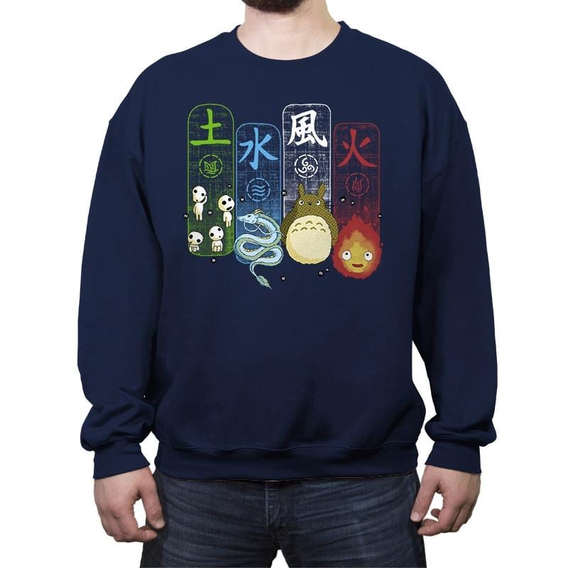 Elemental Charms - Crew Neck Sweatshirt Crew Neck Sweatshirt RIPT Apparel Small / Navy