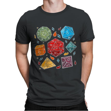 Embroidery Dice - Mens Premium T-Shirts RIPT Apparel Small / Heavy Metal