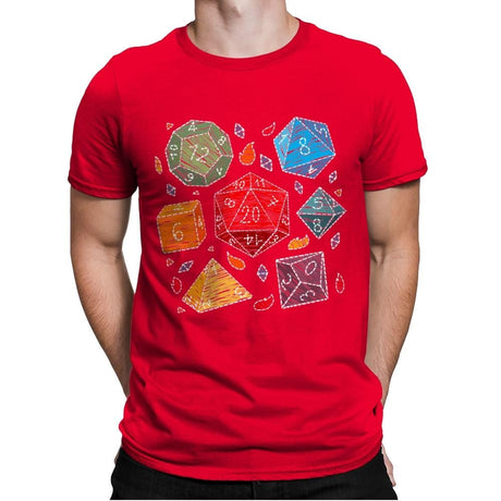 Embroidery Dice - Mens Premium T-Shirts RIPT Apparel Small / Red